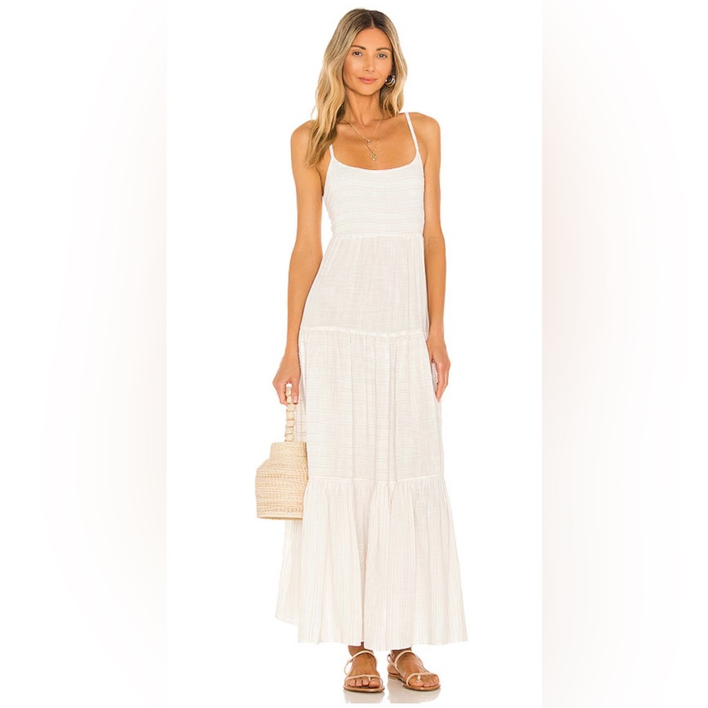 l*space Cream Maxi Sundress with Spaghetti Straps